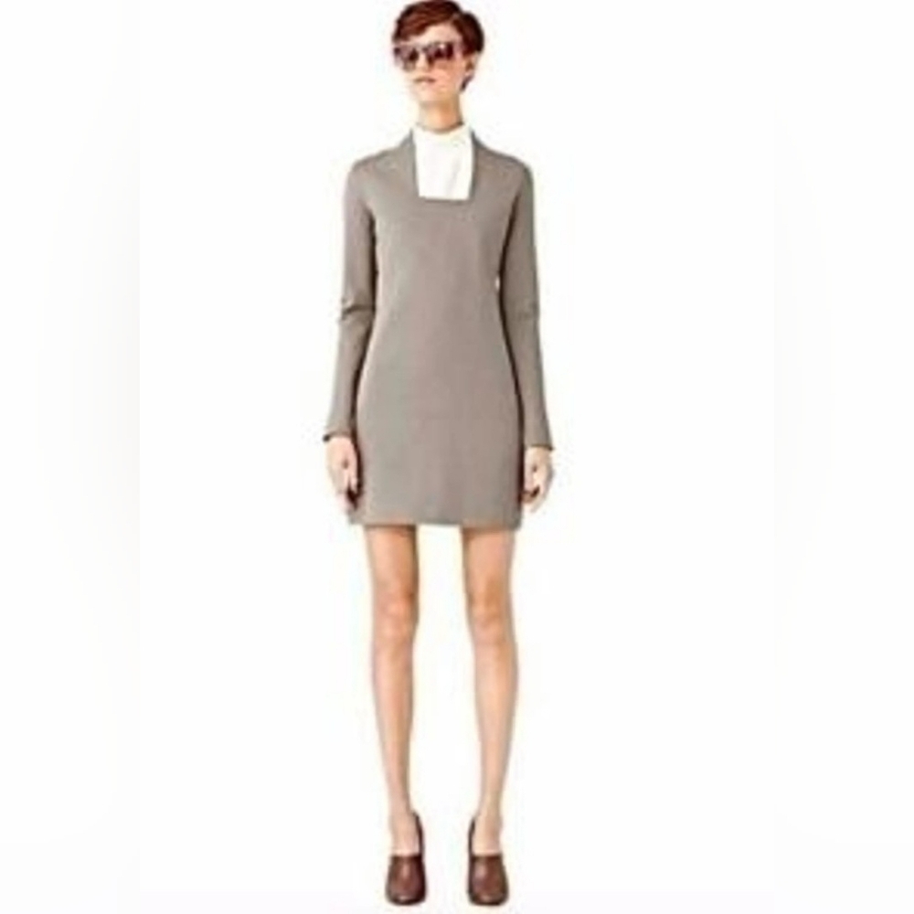 Kate Spade EUC Medium PTP 18 Grayish Brown Long Sleeve Dress